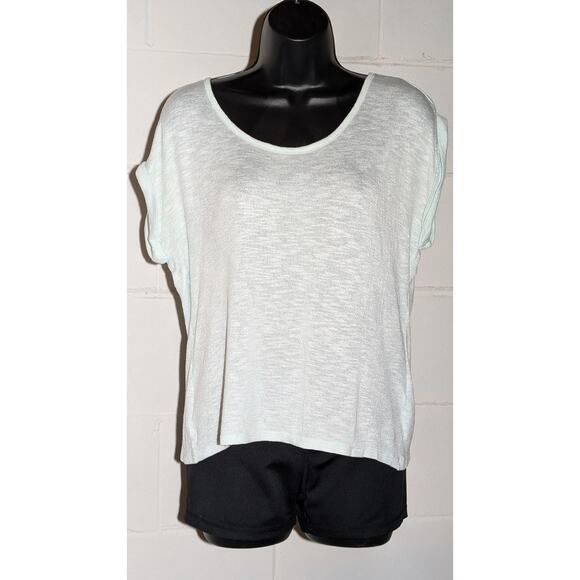 No Boundaries Crochet Sheer Back Top Mint Green Sleeveless Knit Blouse Small - Picture 1 of 4